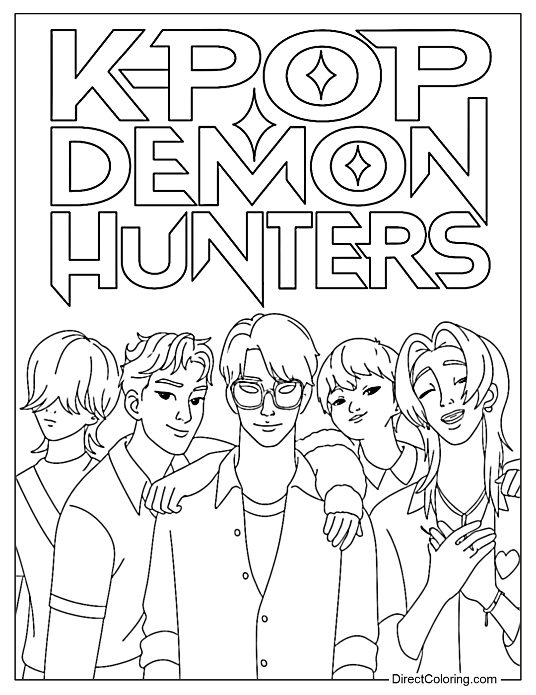 Saja Boys Kpop Demon Hunters Coloring Page